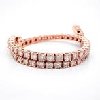 Armband - 14 karaat Roségoud - 3.95ct. tw. Roze Diamant