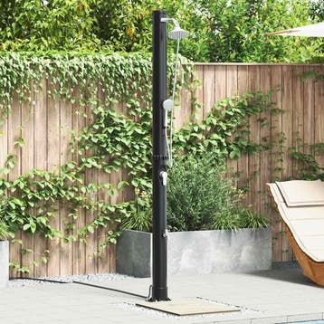 vidaXL Buiten Zonne-douche Zwart 217 cm PVC en Aluminium, Tuin en Terras, Zwembaden, Verzenden, Nieuw