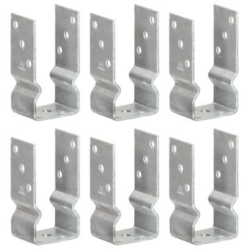 vidaXL Grondankers 6 st 7x6x15 cm gegalvaniseerd staal, Verzenden, Nieuw