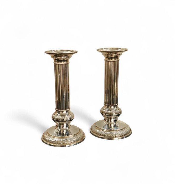 Chandelier (2) - Argent 830 - Bougeoirs en argent, Antiquités & Art, Antiquités | Argent & Or