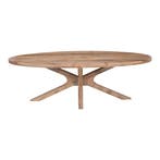 Mangohouten Eettafel Sun Ovaal 240x110 cm Houten onderstel, Verzenden, Nieuw, Industriële meubels, Ovaal