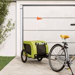 vidaXL Hondenfietstrailer oxford stof en ijzer groen en, Verzenden
