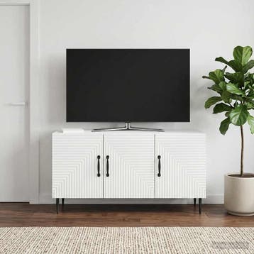 vidaXL TV Kast Wit 99 x 34,5 x 50 cm Bewerkt hout, Verzenden, Nieuw