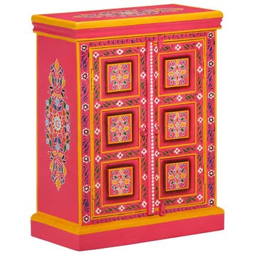 vidaXL Wandkast handgeschilderd massief mangohout roze, Huis en Inrichting, Verzenden, Nieuw