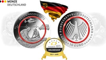 50 Euro 2022 Brd 5 x 10 Euro 2026 Rettungsdienste mit Pol..., Verzenden, België