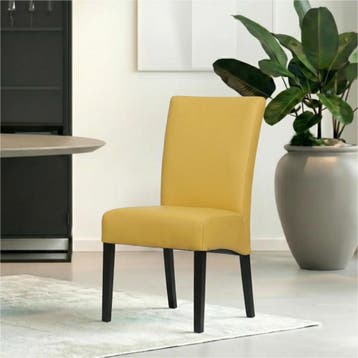 Leren eetkamerstoel Just - Toledo Lemon (geel) - Poten hout, Overige kleuren, Bohemian, Eigentijds, Klassiek, Retro, Romantisch, Scandinavisch