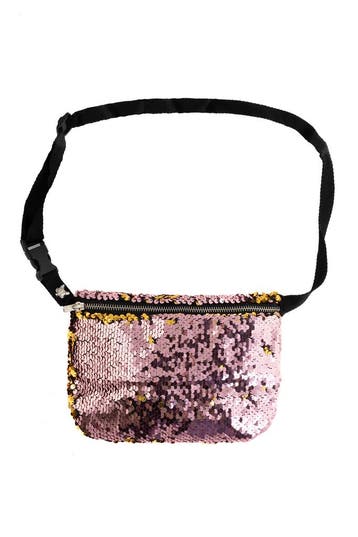 KIMU® Heuptas Pailletten Roze Goud Fanny Pack Heuptas Gouden, Ophalen of Verzenden, Nieuw, Roze