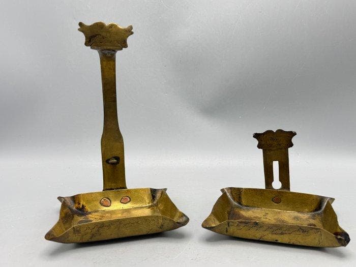 Lamp (2) - Messing - Weverslampjes, Antiquités & Art, Antiquités | Autres Antiquités