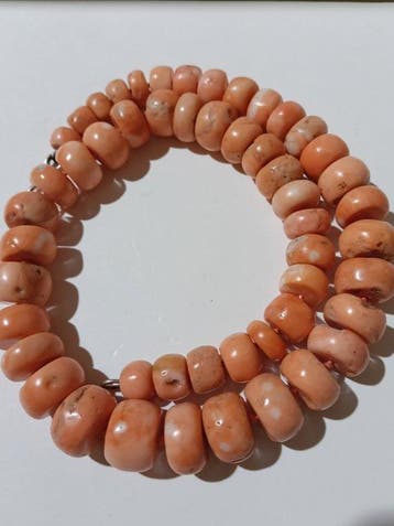Koraal - Zilver - Halsketting - Antiek SCIACCA natuurlijk, Antiek en Kunst