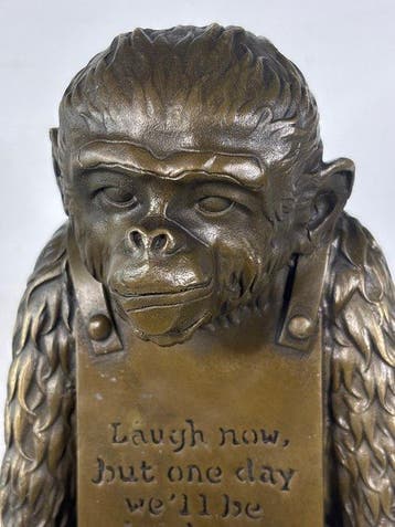 Banksy (after) - Beeld, Monkey - 26.5 cm - Brons