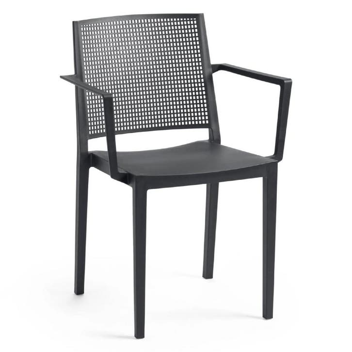 Stoel | Kunststof | Zwart | In-/Outdoor | 570x540x830(h)mm, Zakelijke goederen, Horeca | Keukenapparatuur, Nieuw in verpakking