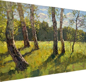 Sergei Flitov (1964) - Clairière aux Bouleaux sous le Soleil