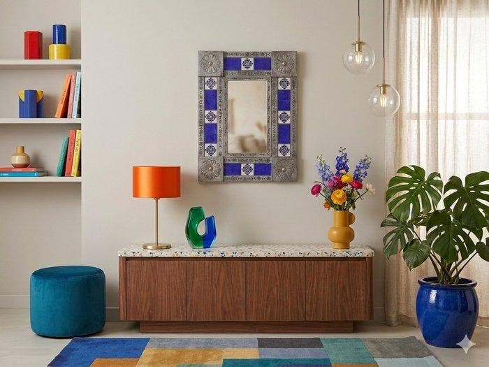 Manifatura Messicana anni 70 - Spiegel - Staal - Spiegel, Antiquités & Art, Art | Objets design