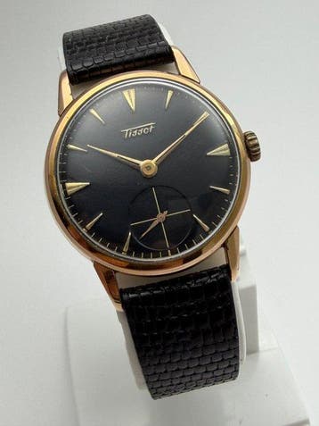 Tissot - Manual Wind – 15 Jewels – Black Dial – Swiss, Handtassen en Accessoires, Nieuw