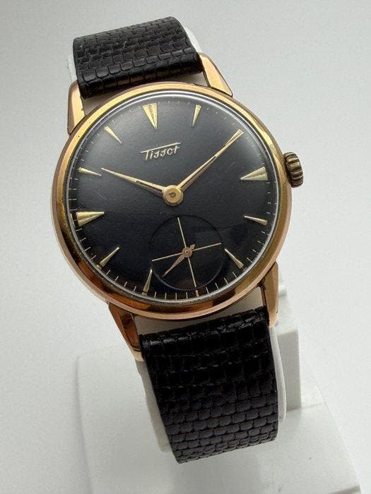 Tissot - Manual Wind – 15 Jewels – Black Dial – Swiss, Handtassen en Accessoires, Horloges | Heren