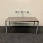 bureau 180x80 cm, hoogte verstelbaar, vv dubbele monitorarm,