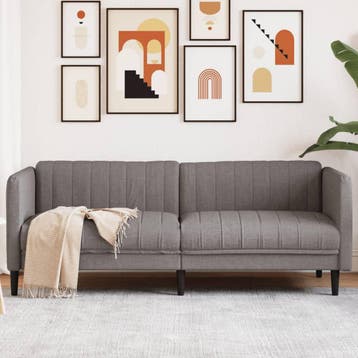 vidaXL Driezitsbank / zetel stof taupe, Verzenden, Nieuw