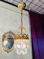 Kroonluchter - Verguld messing - Paar antieke kristallen, Antiek en Kunst
