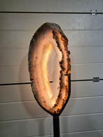 Lampadaire - Agate, Métal - Unique - dalle de cristal XXL