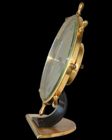 Tafelklok - Imhof Swiss Bauhaus Messing, Glas - 1950-1960 -, Nieuw