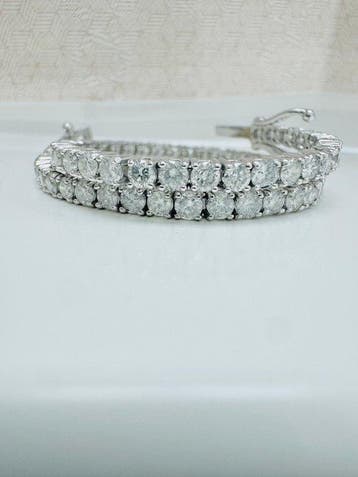 Zonder minimumprijs - Armband - 14 karaat Witgoud - 4.47ct.