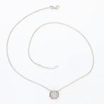 Collier avec pendentif - 18 carats Or blanc - 0.40ct. tw.