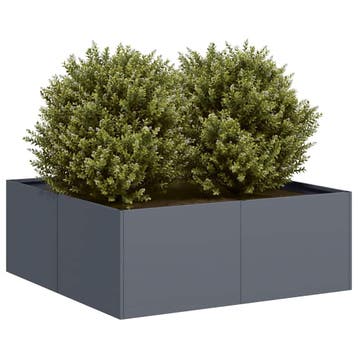 vidaXL Plantenbak 80x80x30 cm staal antracietkleurig, Verzenden