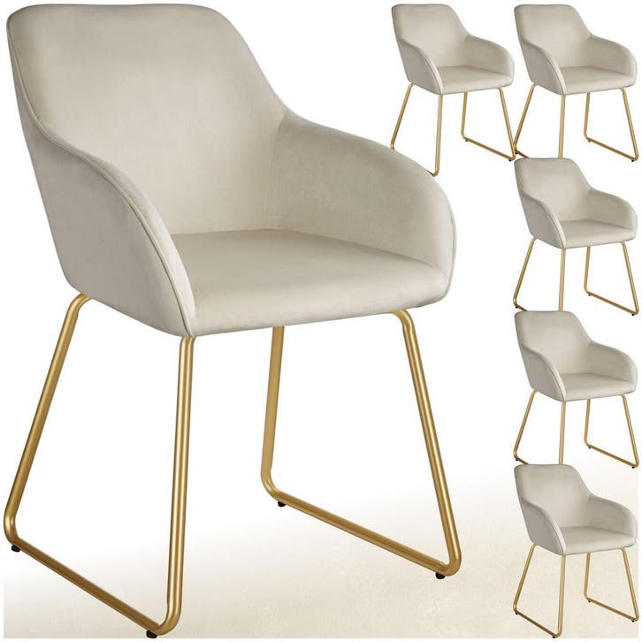 Eetkamerstoel Jeane, fluweellook, sledeonderstel, Huis en Inrichting, Stoelen, Verzenden