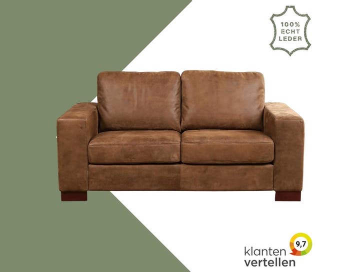 Leren bank Enjoy - 2 zits, Antiek en Kunst, Antiek | Meubels | Stoelen en Sofa's, Ophalen of Verzenden