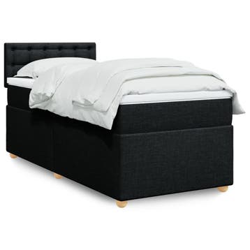 vidaXL Boxspring met matras stof zwart 90x190 cm, Verzenden, Nieuw