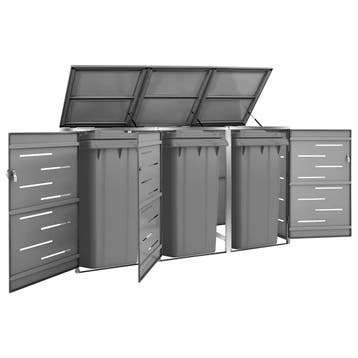vidaXL Containerberging driedubbel 207x77,5x115 cm roestvrij, Doe-het-zelf en Bouw, Verzenden