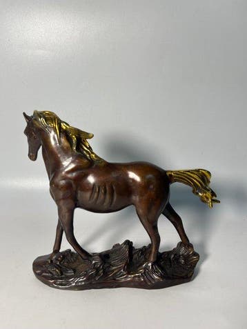 sculptuur, Wind Mane Bronze Horse - 0 cm - Koper