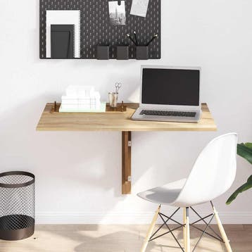 vidaXL Wandtafel inklapbaar 100x60 cm eikenkleurig, Verzenden, Nieuw