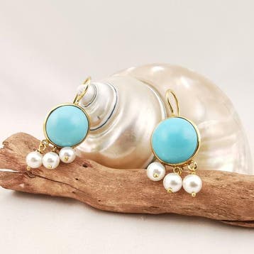 Turquoise - Argento 925 - Oorbellen - Italiaans vakmanschap