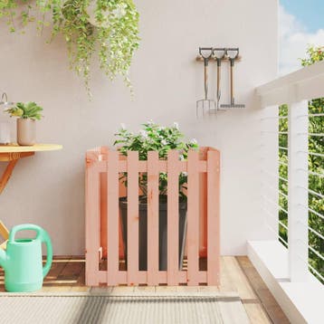 vidaXL Plantenbak met hekontwerp 70x70x70 cm massief, Tuin en Terras, Verzenden, Nieuw