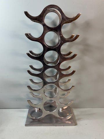 Wijnrek - Prachtig design aluminium wijnrek, geïnspireerd, Antiek en Kunst