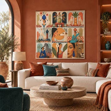 GA023 - Stof Ritratti d’Oriente – Decoratief paneel met 9