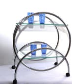 Chariot de service - Chrome, Métal, Verre