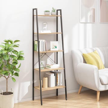 vidaXL Opbergmeubel met 5 lagen 56x35x174 cm lichtbruin en, Verzenden