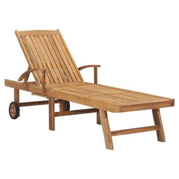 Bain de soleil teck massif - 41% de remise (Retour) (ligbed), Verzenden