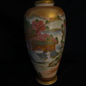 Grand vase paysager en porcelaine Satsuma - Céramique -, Antiek en Kunst