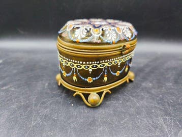 Moser Bohemian - Sieradendoos - Glas, Messing, Antiek en Kunst