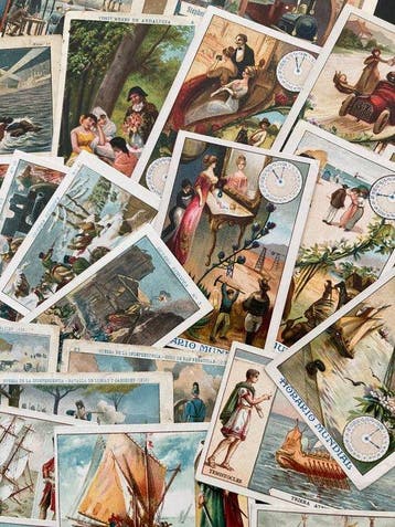 Cromos, Reclame - Groot lot van 52 cromos – chocolade,, Verzamelen, Gelopen