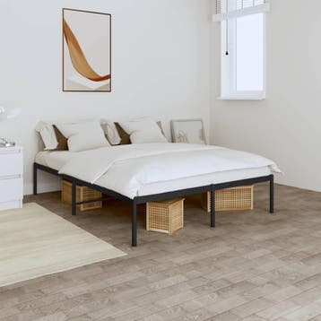 vidaXL Bedframe metaal zwart 150x200 cm, Maison & Meubles, Verzenden