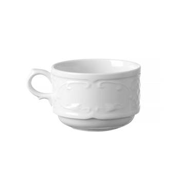 Koffiekopjes | FLORA | Porselein | Wit | 18cl | 12 Stuks |, Verzenden
