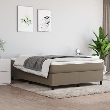 vidaXL Boxspring bed stof taupe 140x200 cm, Verzenden