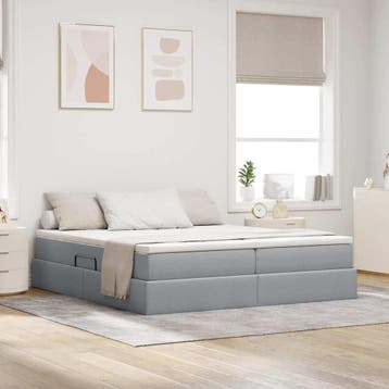 vidaXL Opbergbed met matras Lichtgrijs 180 x 200 cm, Verzenden