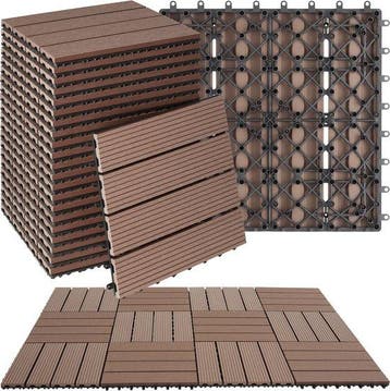 2dekans | tectake® WPC houten tegels - Houtlook tegels -, Ophalen of Verzenden, Nieuw