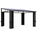 vidaXL Prieel met gordijn 405x294x244 cm antraciet, Tuin en Terras, Partytenten, Verzenden, Nieuw