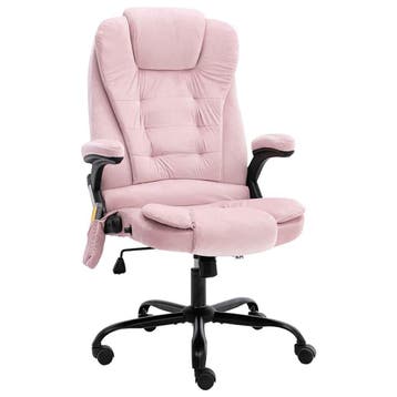 vidaXL Massagekantoorstoel fluweel roze, Verzenden, Nieuw